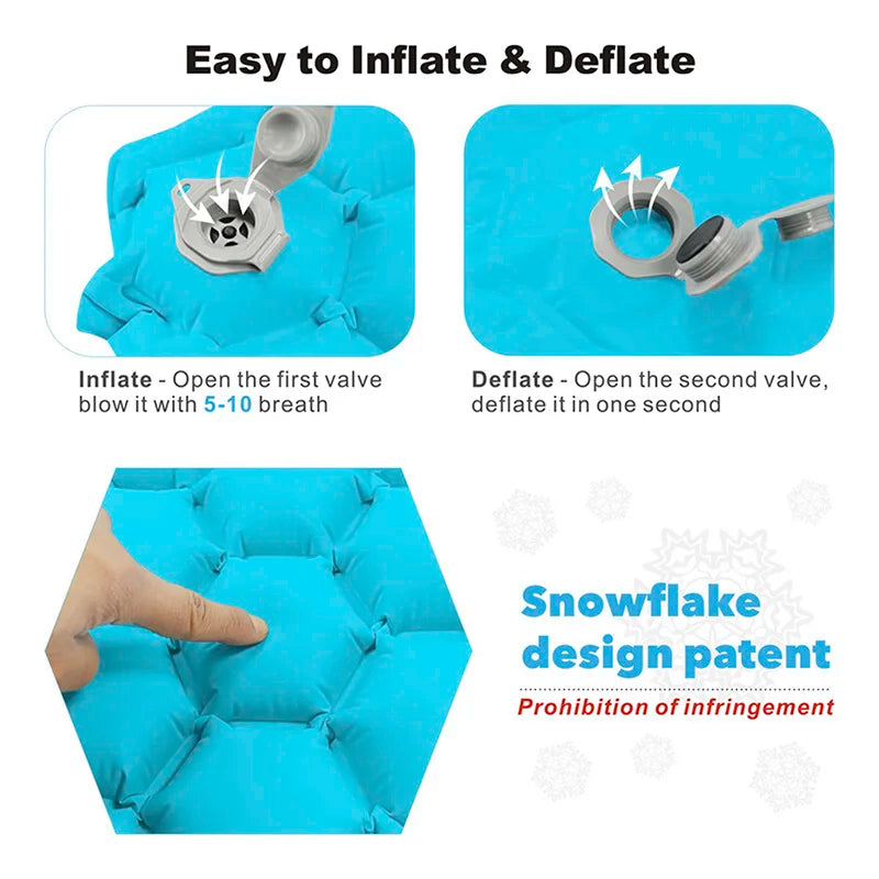 Outdoor Sleeping Pad Camping Inflatable Mattress with Pillows