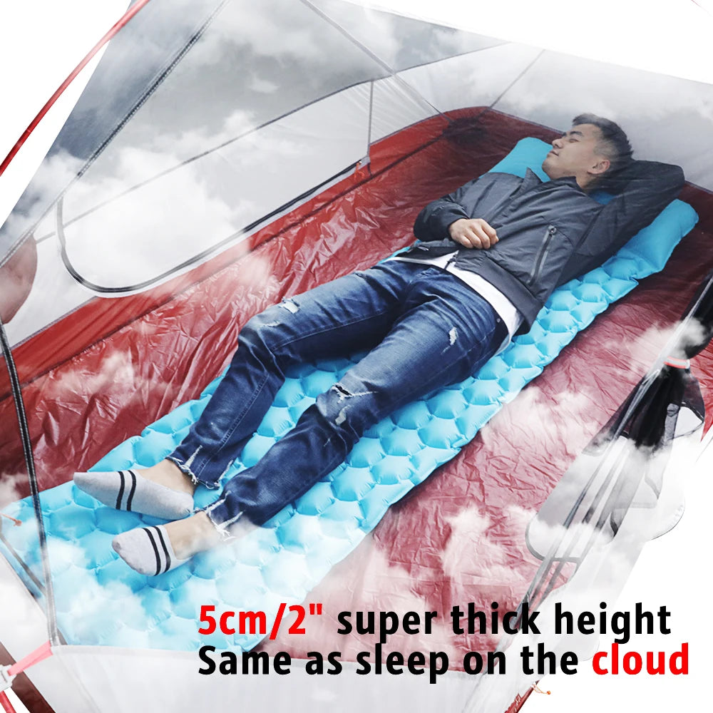 Outdoor Sleeping Pad Camping Inflatable Mattress with Pillows