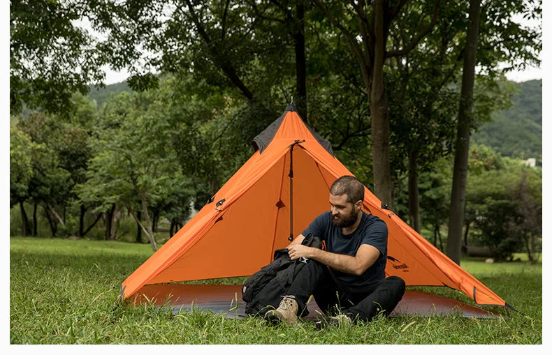 Naturehike Camping Tent Single Outdoor Ultralight Camping Tent 3 Season 20D Silicone Nylon Rodless Tent Waterproof Beach Tent