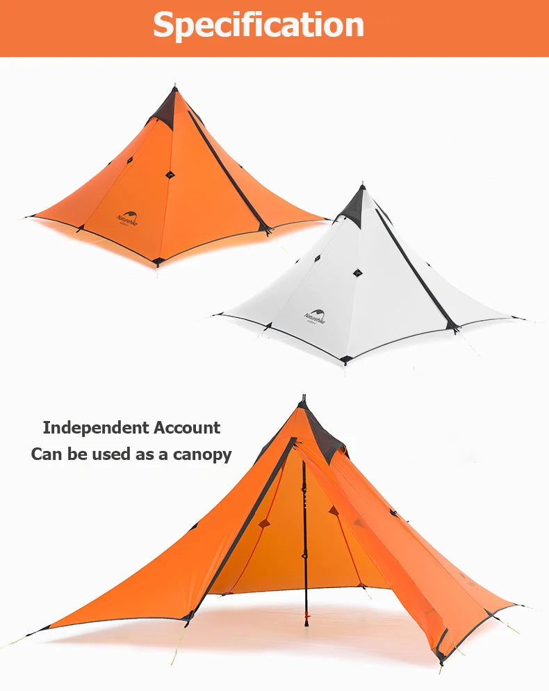 Naturehike Camping Tent Single Outdoor Ultralight Camping Tent 3 Season 20D Silicone Nylon Rodless Tent Waterproof Beach Tent