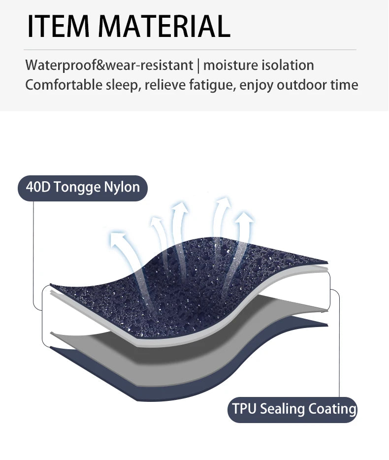 TARKA 2m Lengthen Inflatable Mattress Outdoor Camping Self-Inflating Mats Spliceable Hiking Fishing Sleeping Pad Air Cushion