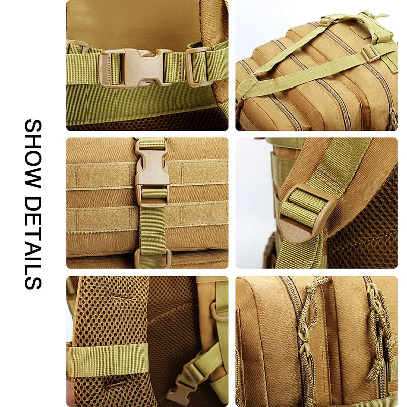 30L–50L Tactical Waterproof Rucksack – Rugged Outdoor Backpack