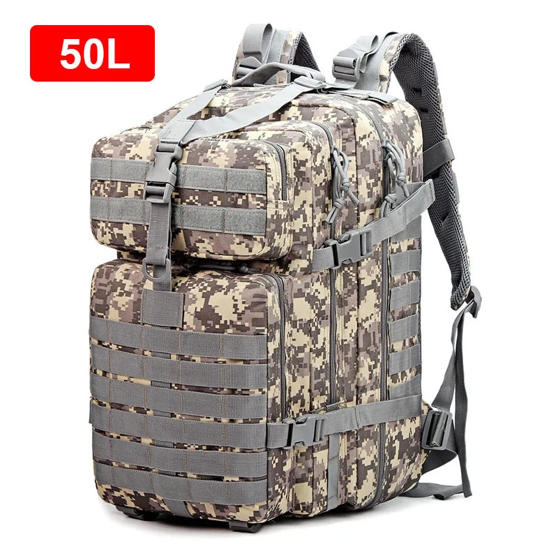 30L–50L Tactical Waterproof Rucksack – Rugged Outdoor Backpack