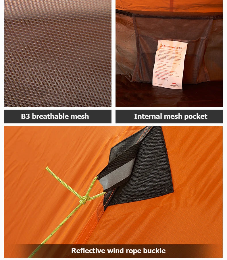 Naturehike Camping Tent Single Outdoor Ultralight Camping Tent 3 Season 20D Silicone Nylon Rodless Tent Waterproof Beach Tent