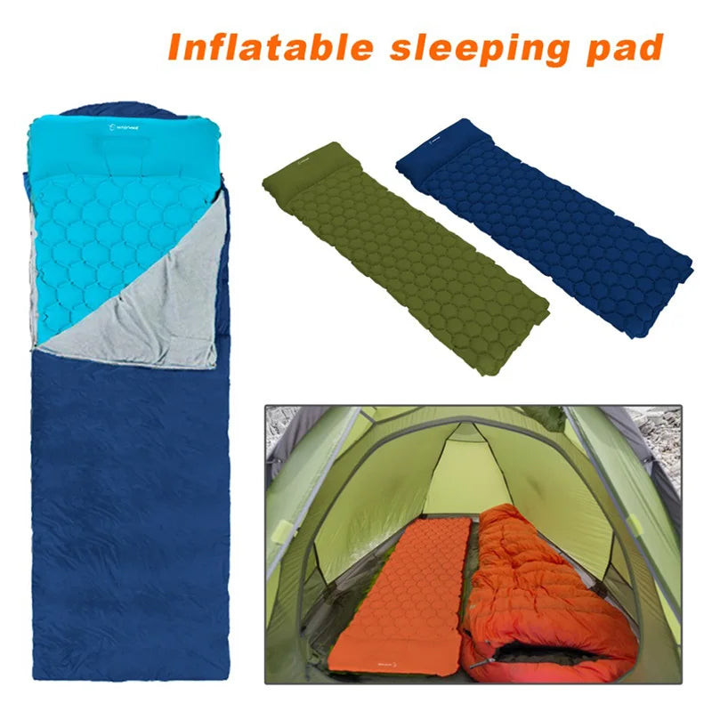 Outdoor Sleeping Pad Camping Inflatable Mattress with Pillows
