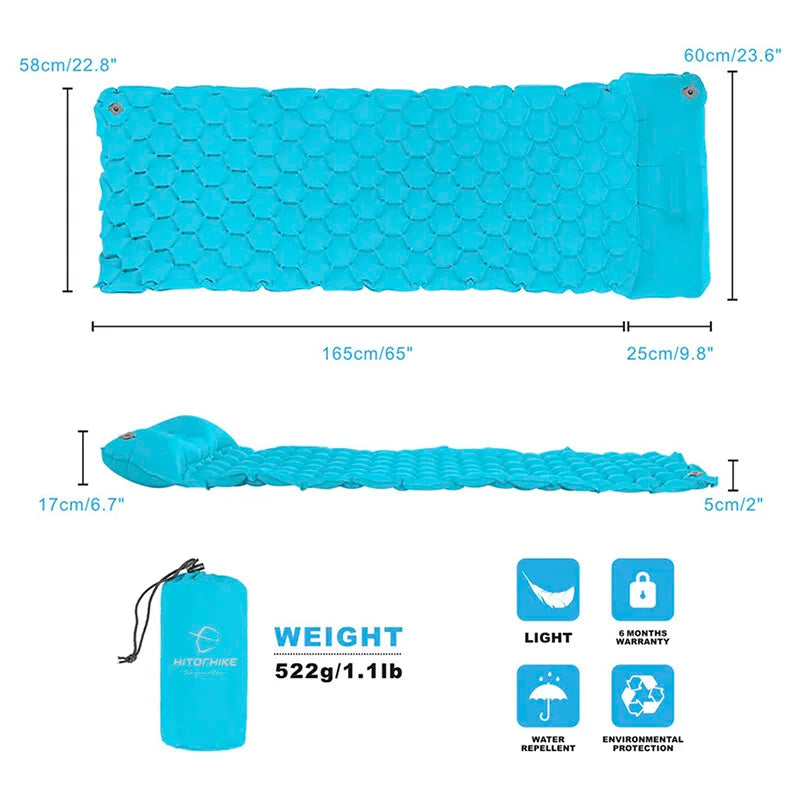 Outdoor Sleeping Pad Camping Inflatable Mattress with Pillows