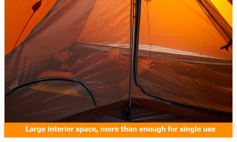 Naturehike Camping Tent Single Outdoor Ultralight Camping Tent 3 Season 20D Silicone Nylon Rodless Tent Waterproof Beach Tent