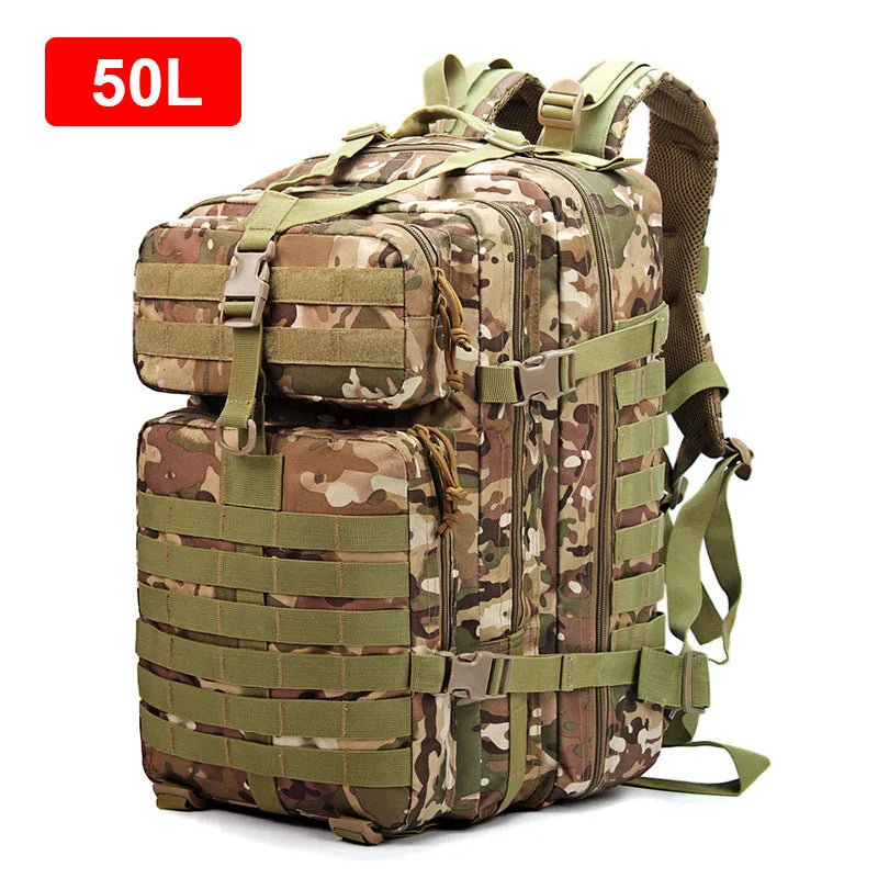 30L–50L Tactical Waterproof Rucksack – Rugged Outdoor Backpack