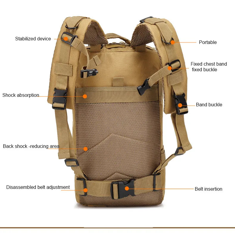 30L–50L Tactical Waterproof Rucksack – Rugged Outdoor Backpack