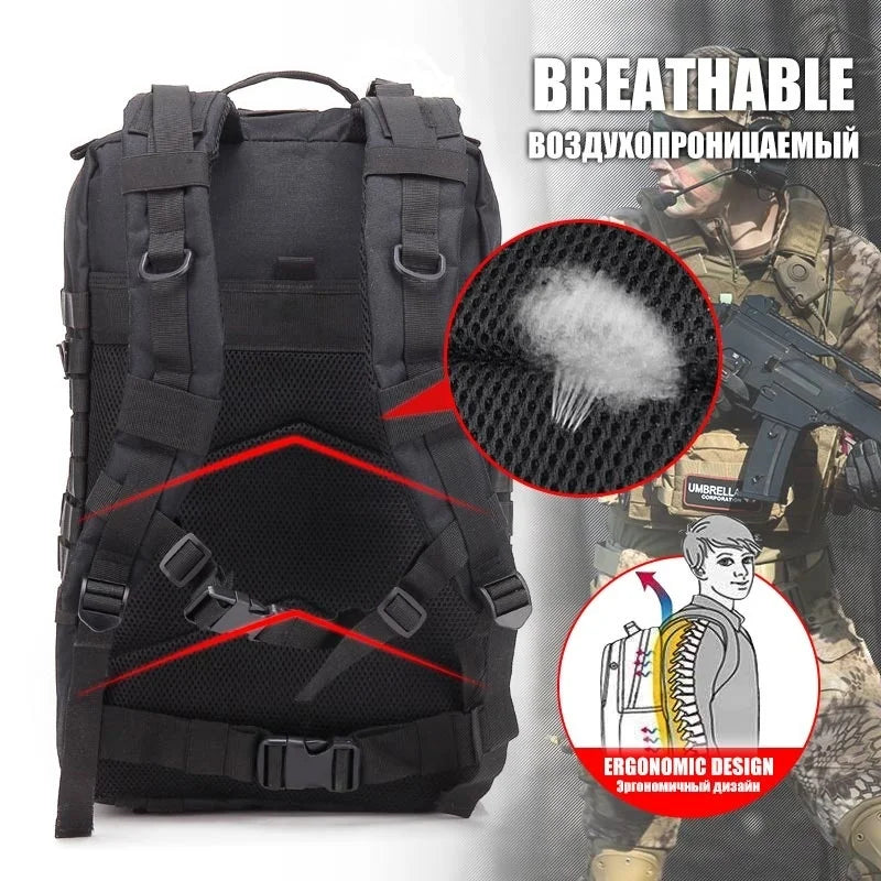 30L–50L Tactical Waterproof Rucksack – Rugged Outdoor Backpack