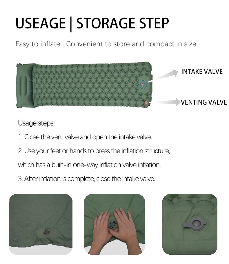 TARKA 2m Lengthen Inflatable Mattress Outdoor Camping Self-Inflating Mats Spliceable Hiking Fishing Sleeping Pad Air Cushion