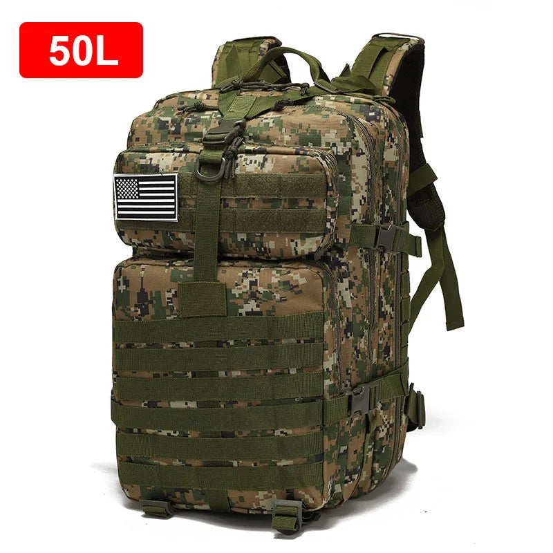 30L–50L Tactical Waterproof Rucksack – Rugged Outdoor Backpack