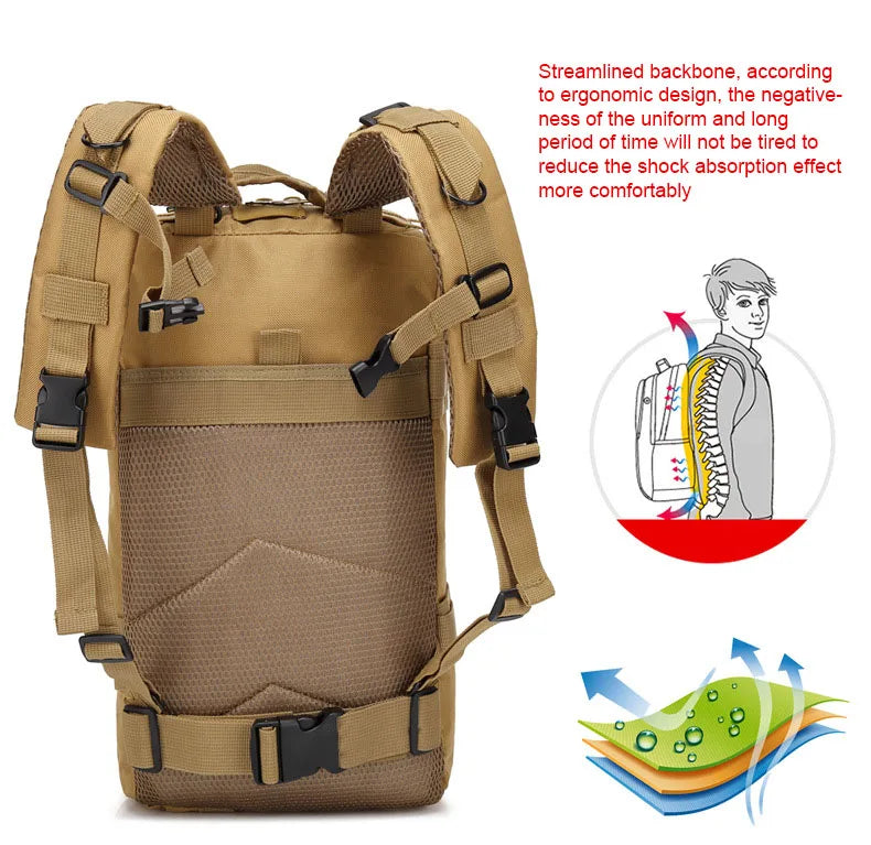 30L–50L Tactical Waterproof Rucksack – Rugged Outdoor Backpack