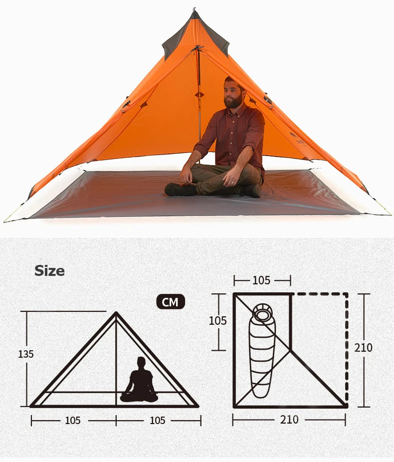 Naturehike Camping Tent Single Outdoor Ultralight Camping Tent 3 Season 20D Silicone Nylon Rodless Tent Waterproof Beach Tent